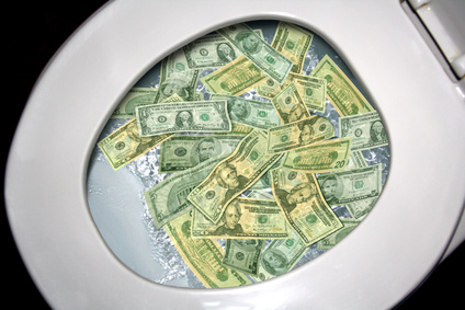 Money Flows Down Toilet