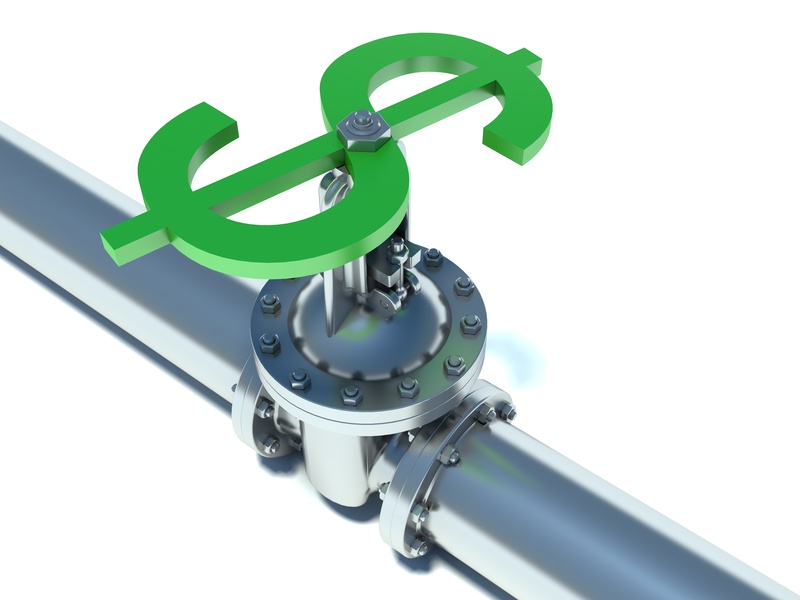 Dollar valve on the pipeline