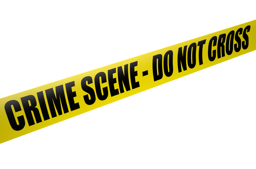 Police Tape - crime scene do not cross isolated on white background