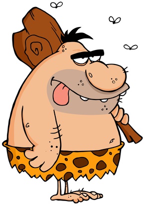 Caveman With Club Cartoon Character